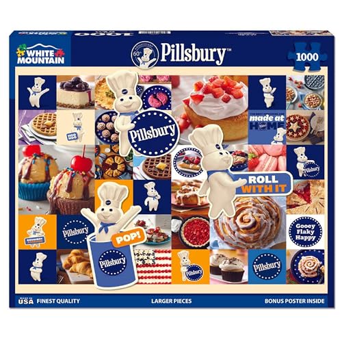 Rompecabezas White Mountain de 1000 piezas Cuadro Nostálgico de Postres - 24"x30" - Pillsbury miniatura 1