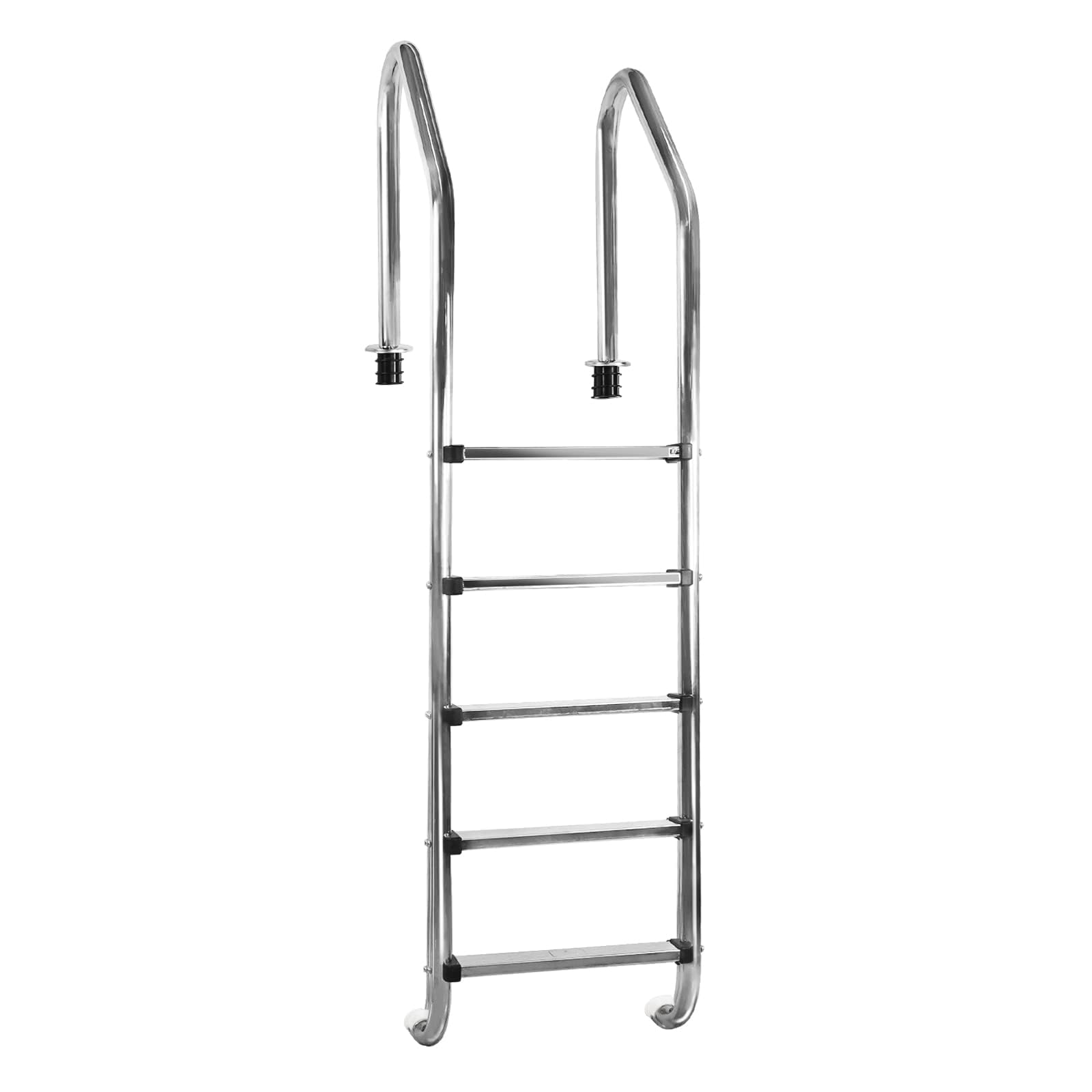 Escalera de piscina enterrada, acero inoxidable de 2 a 5 escalones con pasamanos, escalera mecánica de piscina resistente, peldaños antideslizantes, resistente a la corrosión, fácil montaje