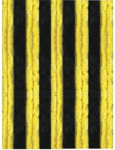 Arsvita - Flauschvorhang 80x185 cm in Unistreifen schwarz - gelb perfekter Insekten- und Sichtschutz für Ihre Balkon- und Terrassentür viele Farben