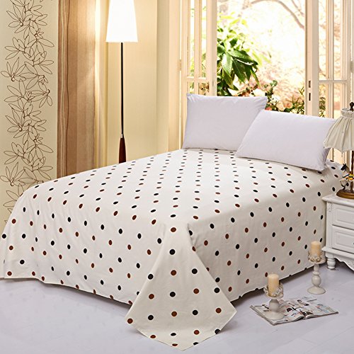 Drap plat en coton pur sergé imprimé grand lit double 230x250cm - 2
