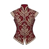CosplayDiy Mens Tudor Vest Victorian Suit Vest Tudor Jerkin Gothic Steampunk Waistcoat L