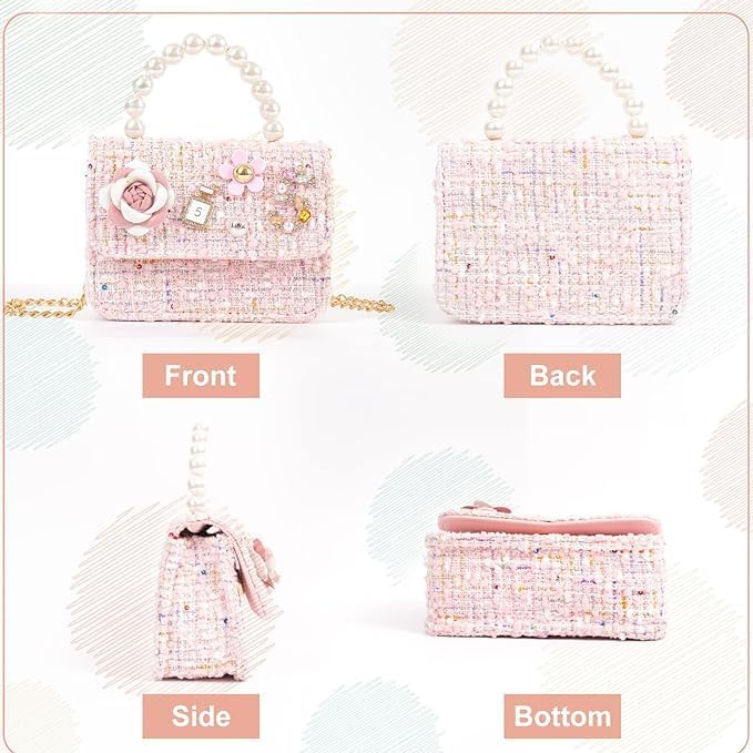 Girls Princess Bunny Purses Cute Crown Crossbody Bag Handbag with Pearl Handle for girls | Princess, Bunny, Cute, Crown, Pearl Handle, for girls - Image 5