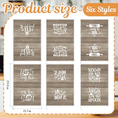 Image of Bencailor 6 Pcs Farmhouse Kitchen Towels Brown Kitchen Decor and Accessories Dish Towels Absorbent Fast Drying Hand Tea Vintage Hanging Reusable Cleaning Dishcloths for Cooking Farmhouse Accessory