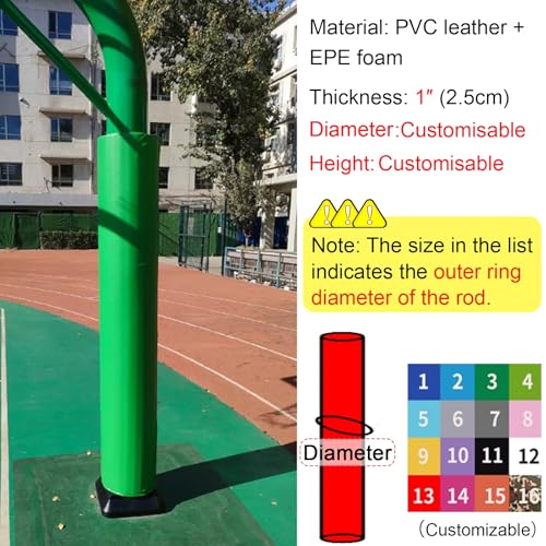 Acolchado impermeable para bastón de baloncesto y protección de postes de garaje 6