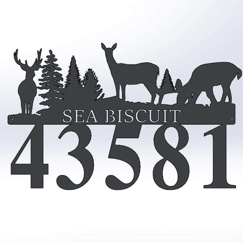 Personalized Deer Address Sign by Sea Biscuit Metal Designs