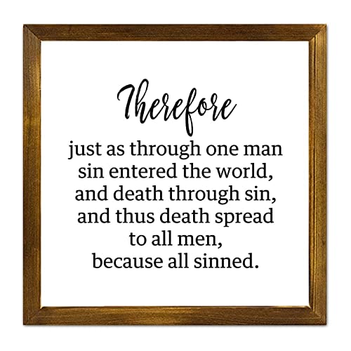 Zyadsinoudor Inspirational Christian Scripture Framed Wooden Signs Therefore Just As