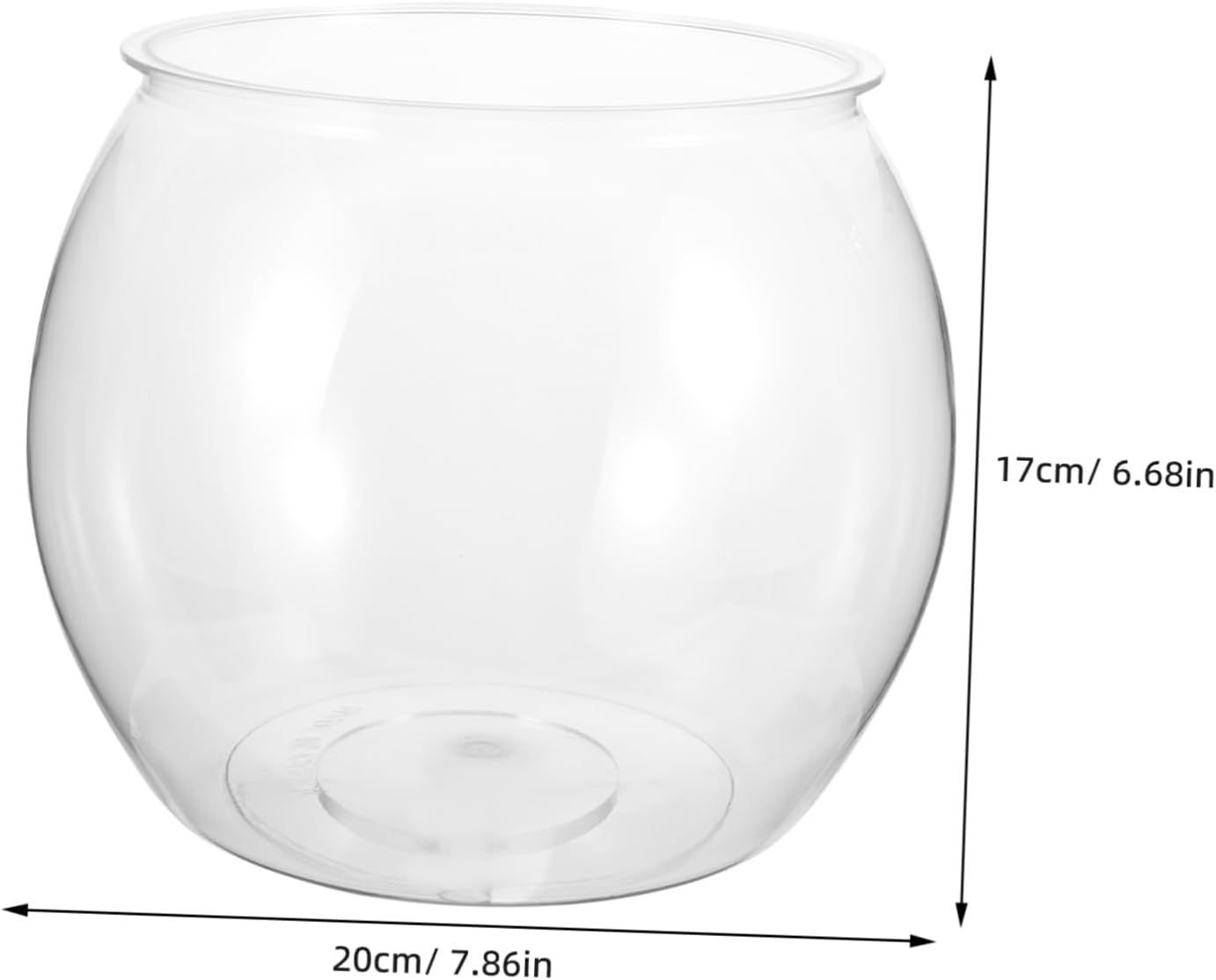 Angoily Fish Tank, 7.8inch Transparent Gold Fish Tank, Clear Plastic Aquarium Decor for Small Betta Fishes Goldfish and Turtles Compact Decorative Fishing Bowl for Home and Office, Plastic Bowl Oval