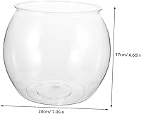 Vista 2 de Angoily Tanque de peces dorado transparente de 7.8 pulgadas, decoración de acuario de plástico transparente para pequeños peces betta, peces
