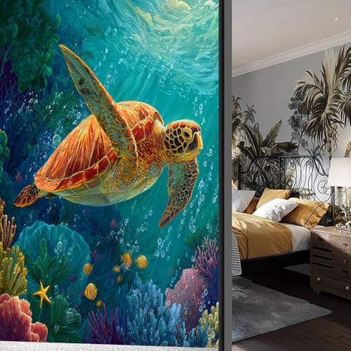 Vinilo decorativo para ventana con tortuga marina 21.6x35.4 in miniatura 6