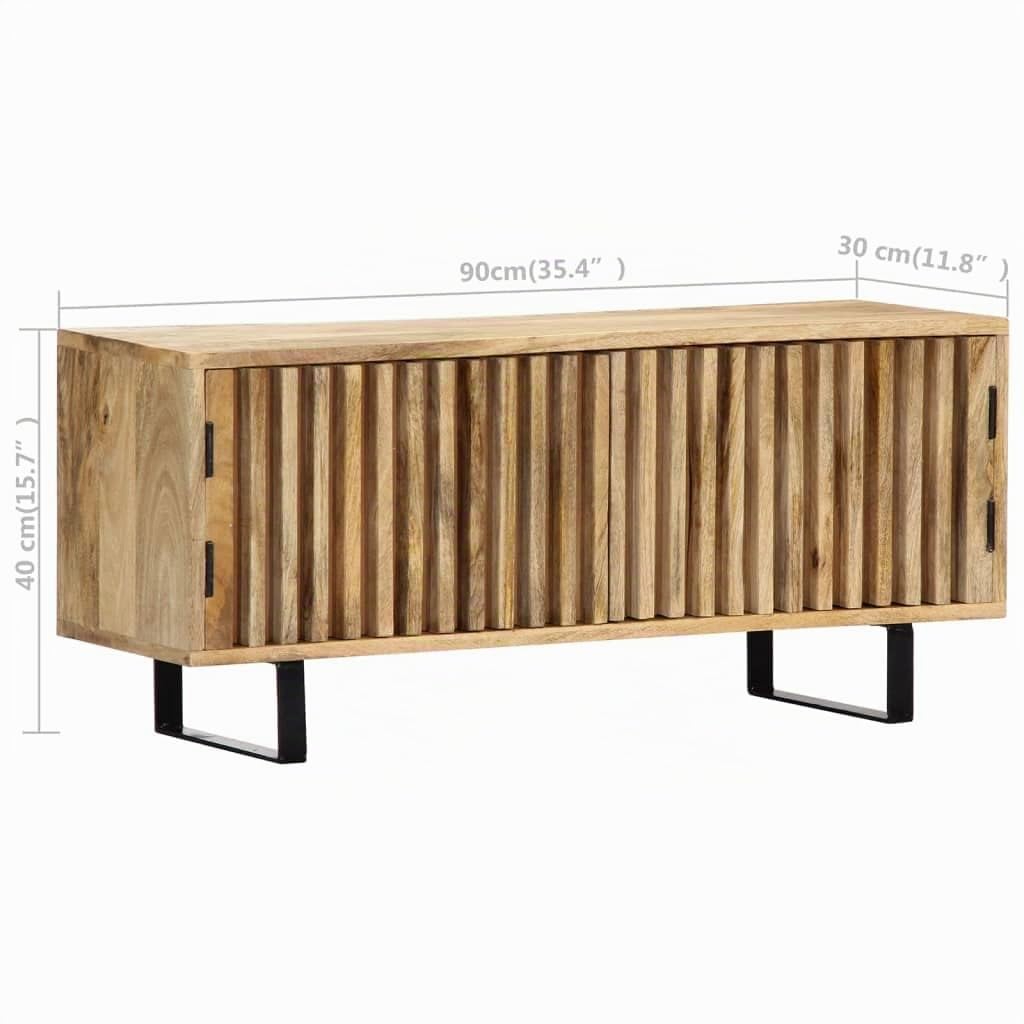 vidaXL Mueble para la TV Mobiliario Decorativo Casa Hogar Decoración Estable Robusto Funcional Útil Clásico Práctico 90x30x40cm Madera Maciza Mango