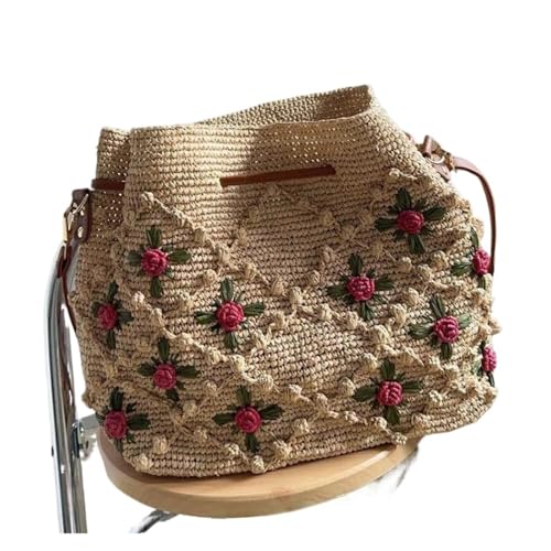 Sac crochet en herbe Lafite rose : la solution chic contre les sacs de plage encombrants