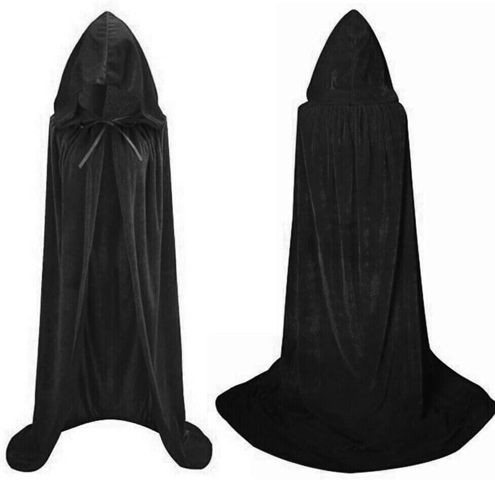 Yunzhou Unisex Adults Hooded Cloak Velvet Cape for Halloween Christmas Cosplay Costumes (Purple,170 cm/66.9 inch)