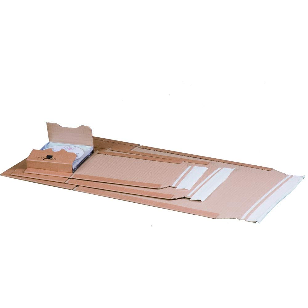 PROREGAL Mega Deal 75x Universalverpackung A4 | LxBxH 304x215x77 mm | mit Selbstklebeverschluss & Aufreißfaden | variable Höhe | portooptimiert | braun | Wickelverpackung Buchverpackung