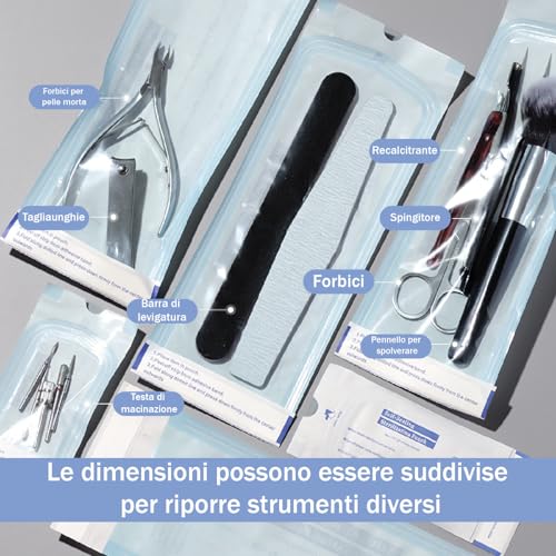 Esshogo 150 Stück Sterilisationsbeutel, sterile PVC-Beutel, Autoklav-Beutel, selbstdichtende Beutel für die Sterilisation, Sterilisations-Beutel