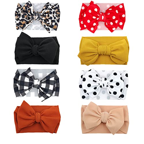 Image of GEZISAN Baby Headbands for Girls Hair Bows Turban Knotted Elastic Headwraps for Newborn Infant Toddlers Kids