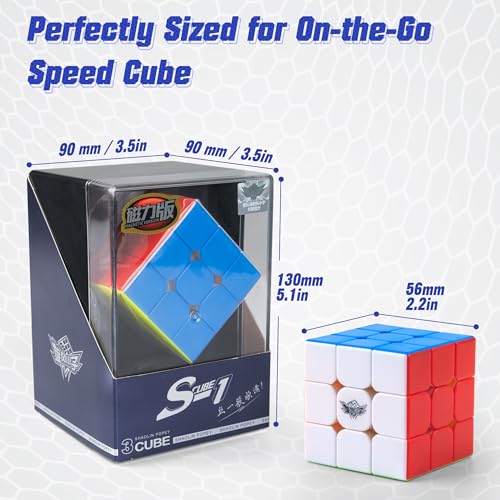 Image of D-FantiX Magnetic Speed Cube 3x3x3, Professional Stickerless Smooth Magic Cube with Magnets, Adult Brain Teaser Fidget Toys, Birthday Gifts for Kids 5-8-12, Teen Travel Activity Toy for Boys Girls