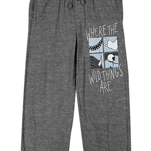 Where The Wild Things Are Literary WIld Thing Parts Men's Heather Gray Sleep Pajama Pants2