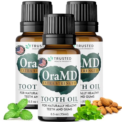 OraMD 4-in-1 Extra Strength Tooth Oil - Clinically Tested Maximum Strength Gum Disease Treatment Gingivitis Treatment Periodontal Disease Treatment Sensitive Teeth and Gums - All-Natural (3 Pack)