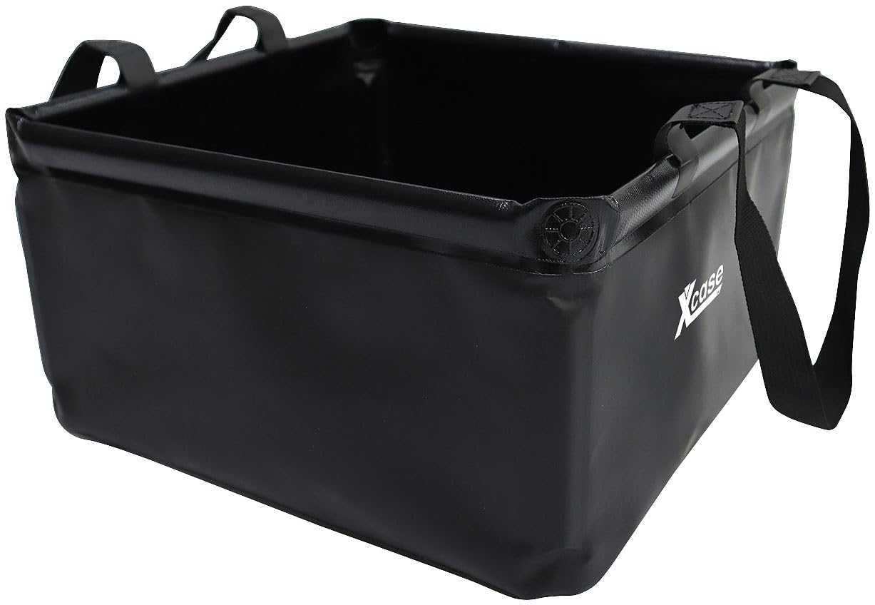 Xcase Faltschüssel Camping: 4er-Set Outdoor-Faltschüsseln, 2 Henkel, 20 l, bis zu 30 kg Traglast (Camping Geschirrspülschüsseln, Geschirrspülbecken)