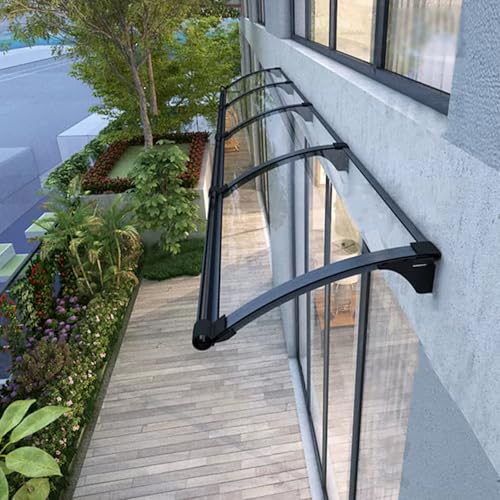 Tejadillo,Toldo con Canalón Amplio,Marquesina Residencial De Aleación De Aluminio para Lluvia Y Nieve,Cubierta para Porche Resistente A Los Rayos UV,Fácil De Instalar (65x340cm,S)