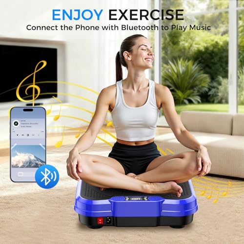 Image of Vibration Plate Exercise Machine,Vibration Plate for Lymphatic Drainage Power Vibration Plate Machine Support 450 Lbs 250 Adjustable Speeds,Vibrating Plate Shake Plate Weight Loss