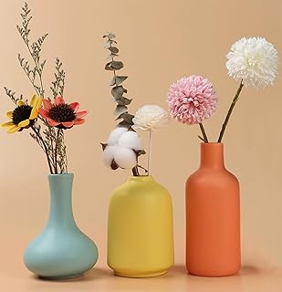 29 Ceramic Flowers Wall Decor Ideas To Brighten Your Home 29 Ceramic Colorful Flower Vase for Home Desk Bookshelf Decor Modern Farmho...