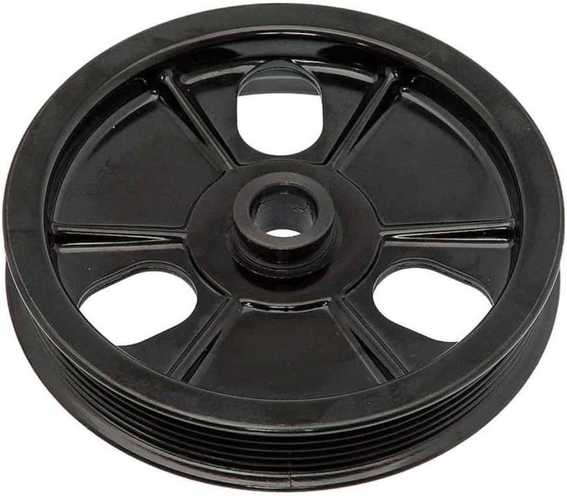 KarParts360 For Eagle Vision 1995 1996 1997 Power Steering Pump Pulley | Composite | Serpentine Belt Type | Black Color | Press-Fit Mount Type | 6 Groove | Replacement For 4874494