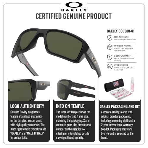 Image of Oakley DOUBLE EDGE OO9380 Rectangle Sunglasses With Official Eyewear Kit | Non-Polarized, Men's Sunglasses
