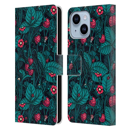 Étui iPhone 14 Plus Fraises des Bois en Cuir pour vos sorties quotidiennes