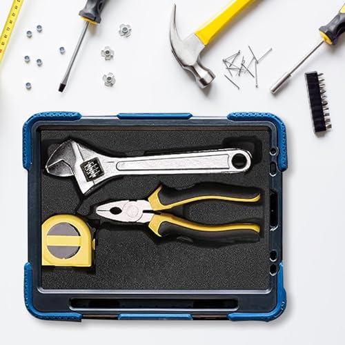 LOPYXBR 10 Stück Rasterschaumstoff Würfelschaum, 5 Stück 400x300x25mm+5 Stück 400x300x10mm, Werkzeugkoffer Kamerakoffer Schaumstoff, Koffereinlage, Tabletop Miniaturen, Werkzeug