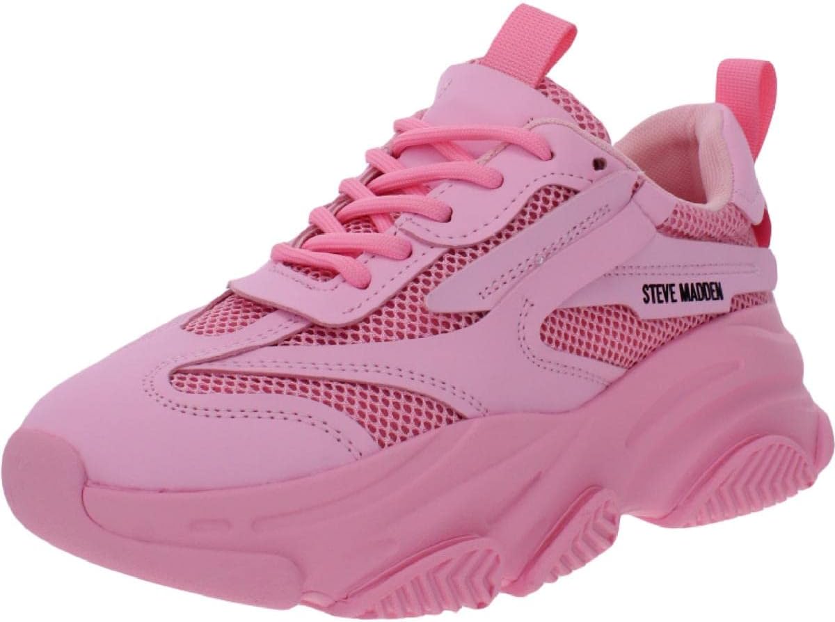 Steve Madden Women's Possession Sneaker, Hot Pink, 6
