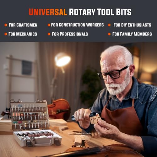 Katerk 420PCS Rotary Tool Accessories Kit Universal Drill Bit Tool Set Fits Dremel Rotary Tool 1/8" Shanks for Easy Cutting, Sanding, Polishing, Carving, Grinding, Sharpening, Drilling, Engraving