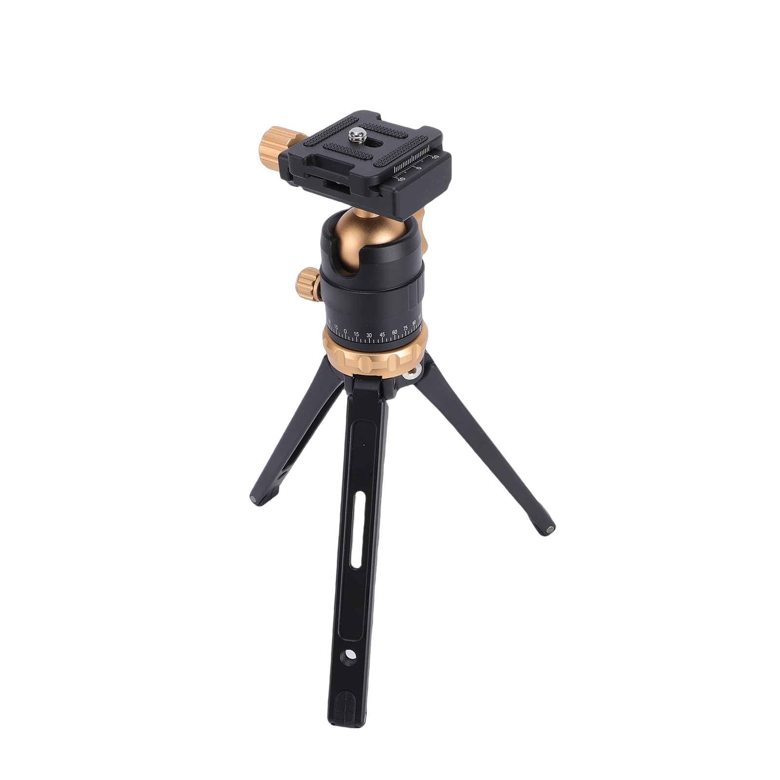 Mini Treppiede da Tavolo Portatile, Treppiede per Fotocamera Allungabile con Testa a Sfera a 360°, Piastra a Sgancio Rapido, Vite da 1/4 di Pollice, Treppiedi da Scrivania Regolabili in (GOLD)