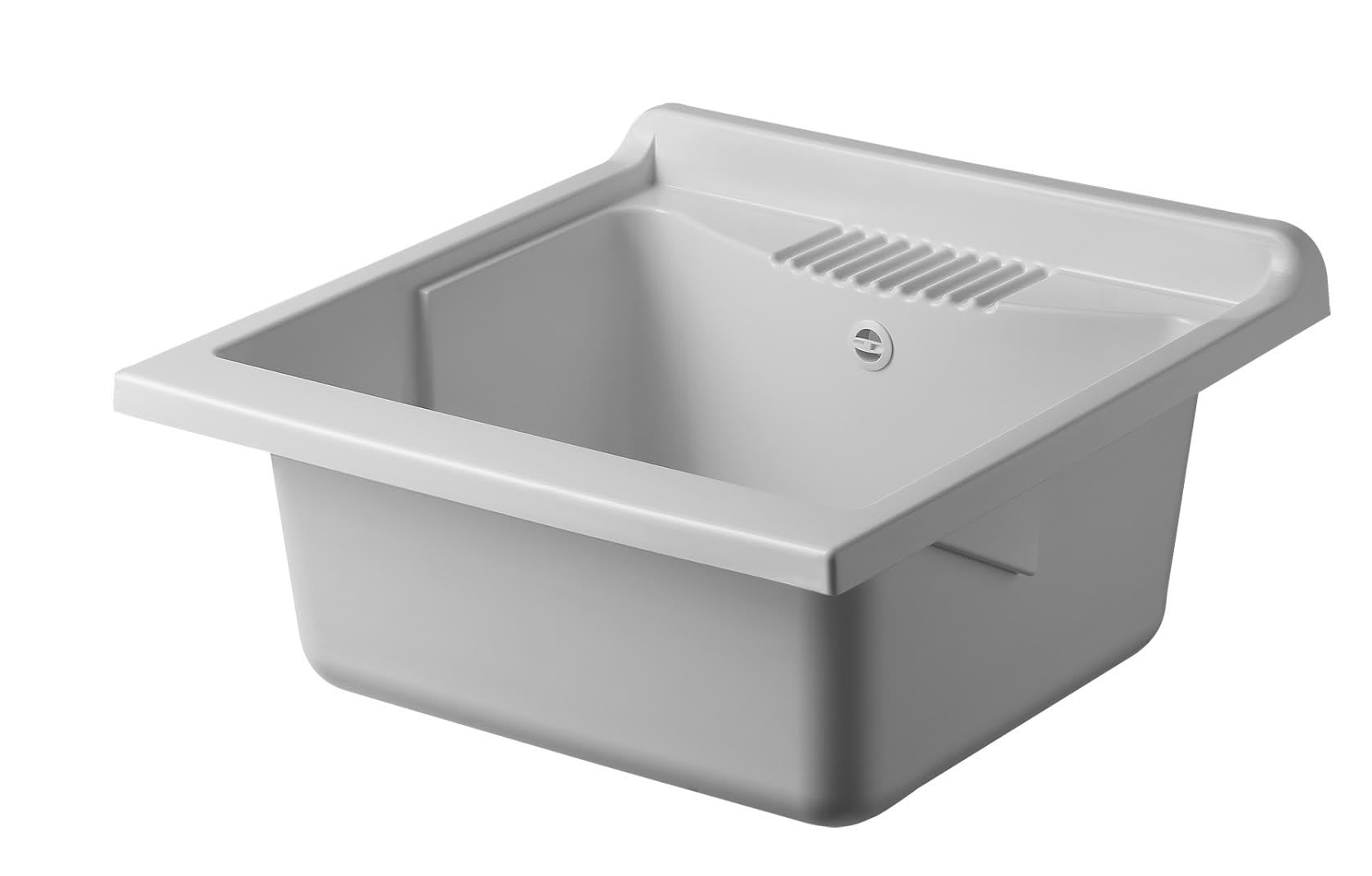 Negrari Baignoire en résine PP pour évier, résistant à l'humidité, résistant aux acides courants, kit d'échappement inclus, intérieur et extérieur, L60 x P60 x H30 cm, blanc