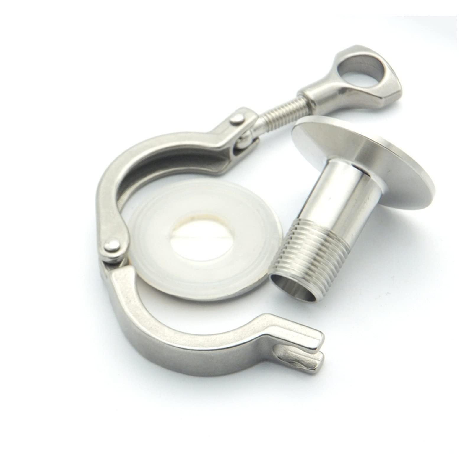 304 Juego de accesorios de tubería de acero inoxidable 3/8 "BSP Husmero macho Ferrulo + 1.5" TRI PINSURA + Junta de silicona + Tapa final