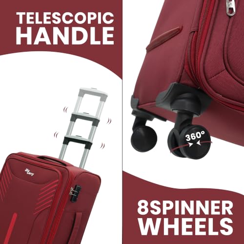 Image of Arrow Soft Expandable Luggage Trolley Bag Set 2 | 360 Dual Spinner Wheels | Expandable & Anti-Theft, Aviation Grade Aluminium Telescopic Handle, Durable Twill Material