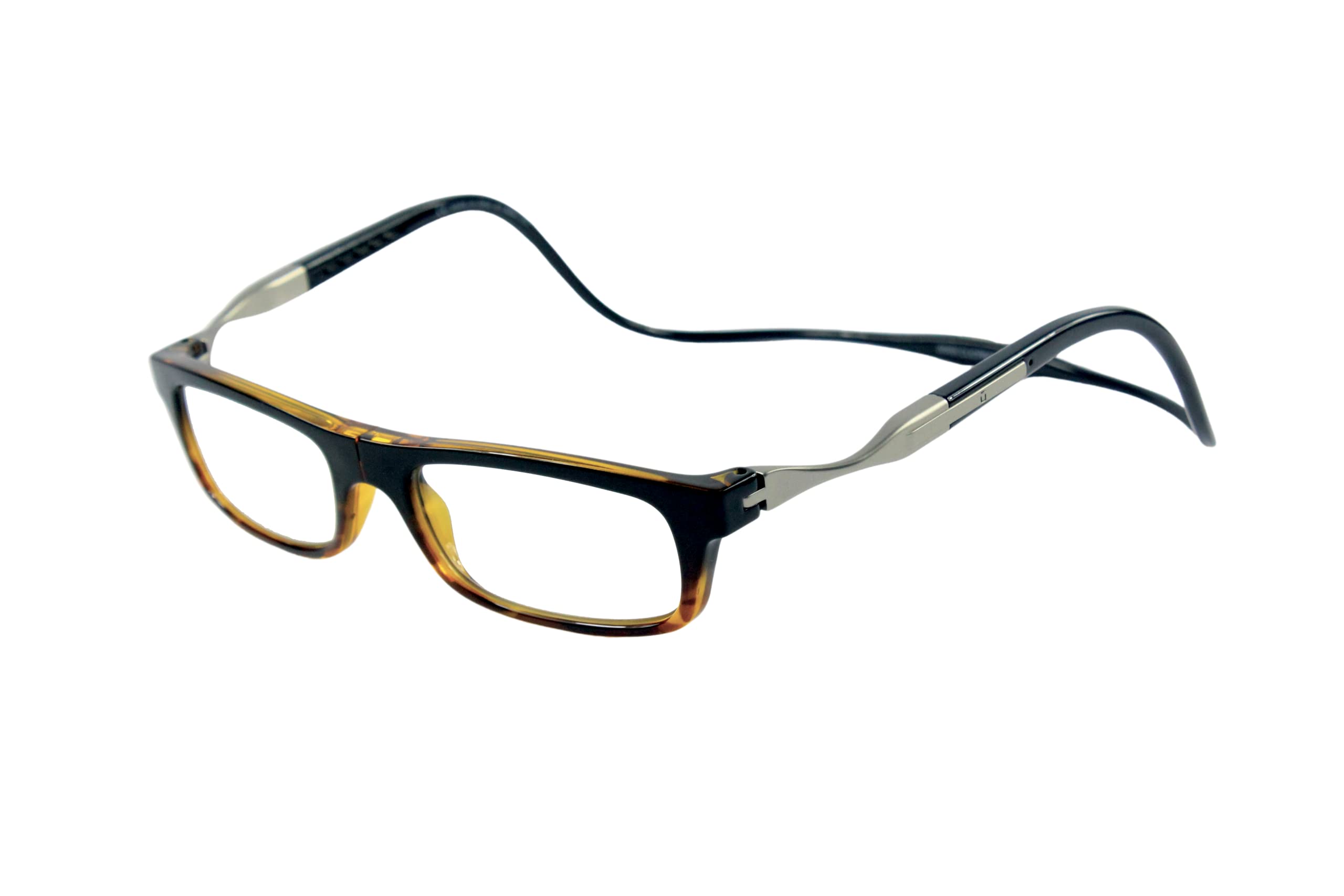 CliC Eyewear Gafas de lectura hombre y mujer - Vunetic Tenor Black Tortoise - Gafas de lectura con imán - Poliamida TR90 y Nylon - Gafas flexibles de presbicia - Made in Italy