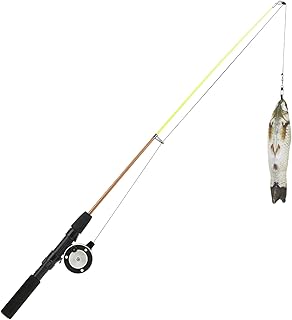 HAIKOO Fishing Rod Cat Toy, Pulley Telescopic Fishing Rod Cat Toy Manual Reel Design Lifelike Fish Design Safe to Use for Kicking for Biting (Grass carp + Fishing Rod)