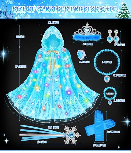 Disfraz Princesa para Niñas 3-6 años con Capa y Corona miniatura 4