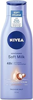 NIVEA Rozpieszczające mleczko Soft Milk (400 ml), balsam do suchej skóry z serum do głębokiego pielęgnacji, pielęgnacja ciała z masłem shea naturalnego pochodzenia