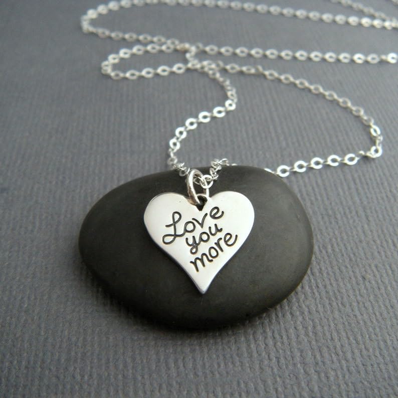 Collier argent sterling 925 avec pendentif cœur gravé de 45 cm