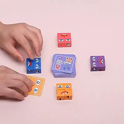 Face Change Rubiks Cube Game Brain Teaser Wooden Puzzle