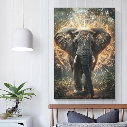 Tableau impression sur toile éléphant déco salon moderne 50x75 - 5