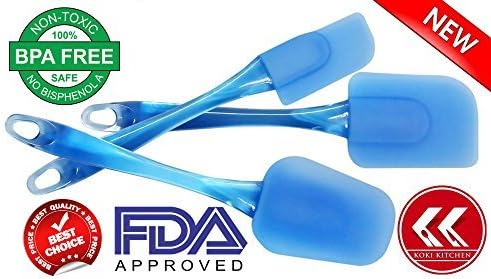 Silicone Spatula Set, 3 Piece Set, Includes Small, Medium and Large Cooking Spatulas with Bonus E-Book, Kitchen Utensils Ideal to Scrape Bowls, Baking, Mixing and More. Heat Resistant