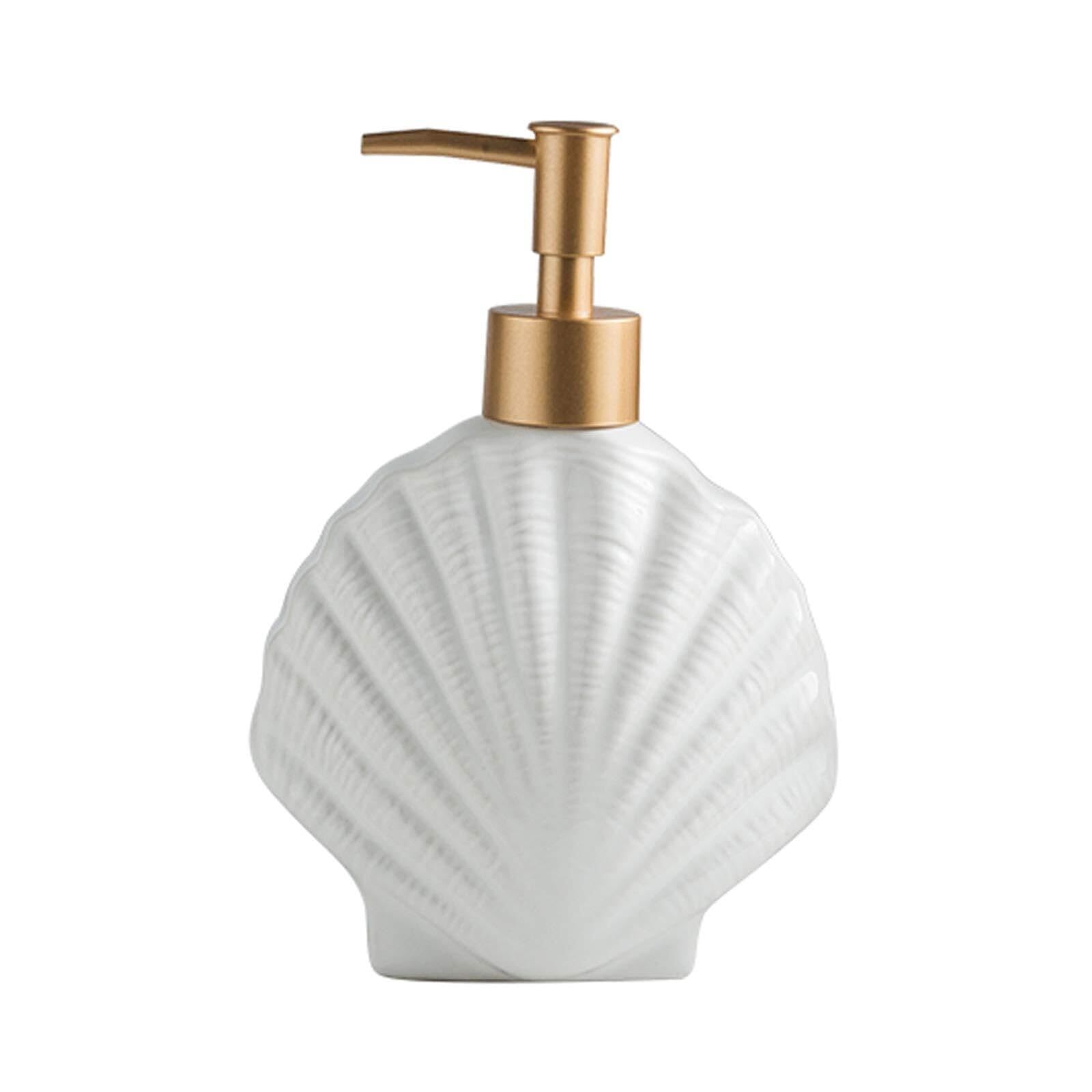 Hand Bathroom Ceramic Soap Dispenser Lotion Bottle Cosmetic Sub-Bottling Empty Pump Bottles Dish for Bathroom(A)