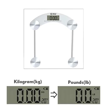 BYDIZ Digital Scale Bathroom Weighing 180 Kg Capacity Tempered Glass (Square)