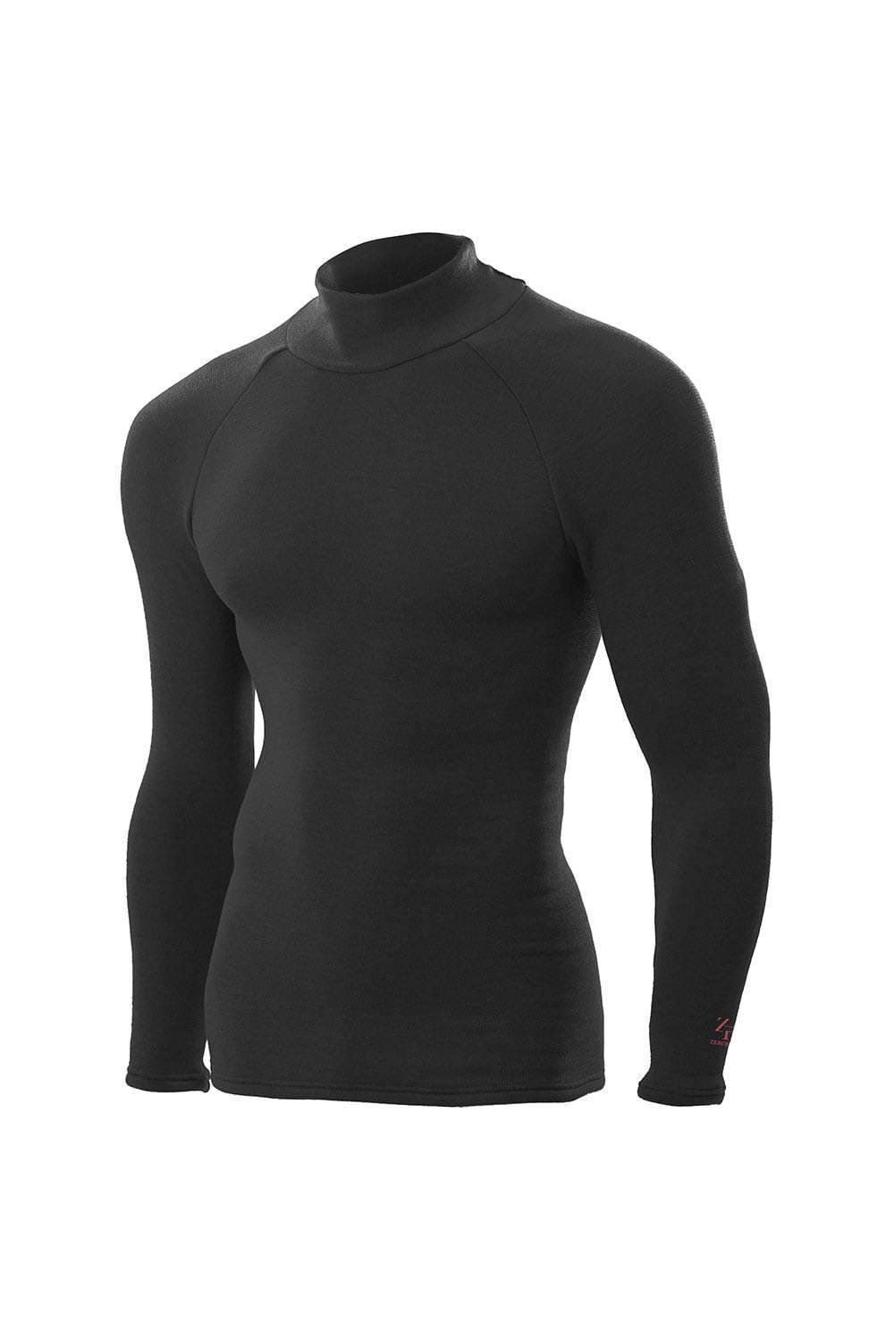 ZEROFIT Mens 2026 Heat Rub Ultimate Mock Neck Baselayer - Black - XXL