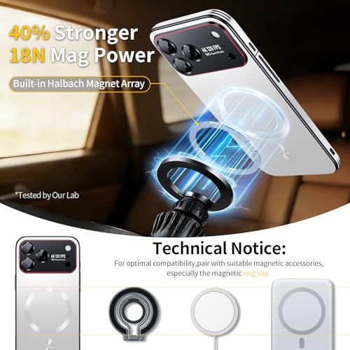 Image of for iPhone 17 Pro Case,Slim Design Compatible with MagSafe,Strong Magnetic Shockproof Military-Grade Protection for Screen & Camera Cover Case for 17 Pro,White