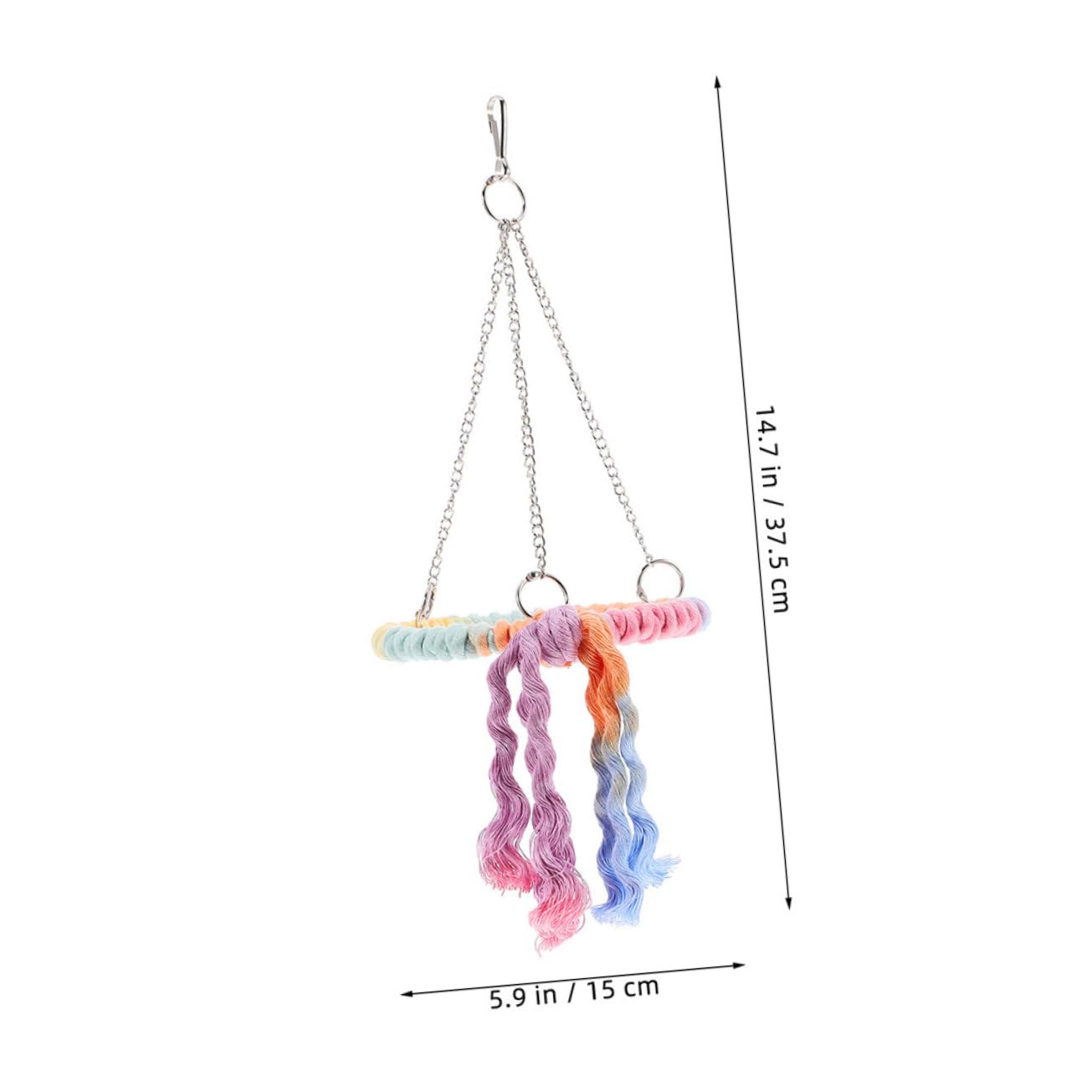 Abaodam 2pcs Bird Hammock Swing for Birds Durable Cotton Rope Chew Perch for Parakeets Canaries Finches Hanging Cage Accessories