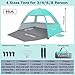 Venustas Beach Tent Sun Shelter for 3/4-5/6-7/8-10 Person, UPF 50+ UV Protection Beach Canopy, Lightweight and Easy Setup Cabana, Portable Beach Shade Tent